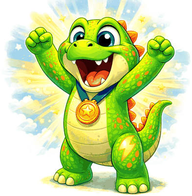 Jax with a gold medal, arms raised