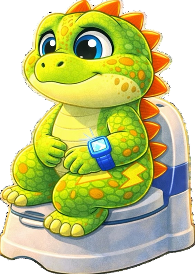 Jax sitting on potty